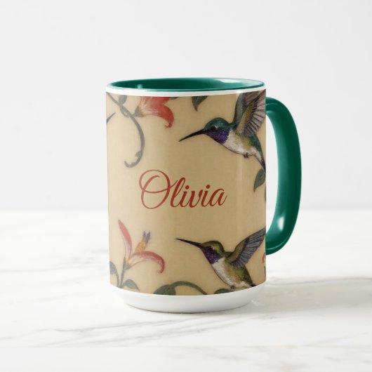 Art Nouveau Hummingbird Mug マグカップ (正面右)