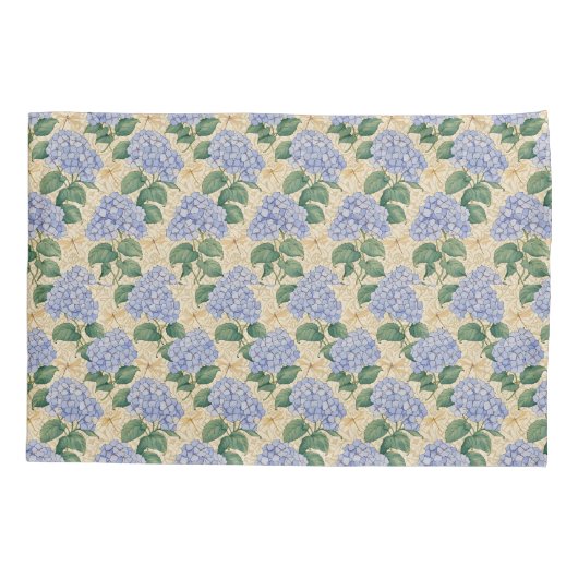 Art Nouveau Hydrangea Pattern with Dragonflies 枕カバー (裏面)