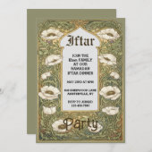 Art Nouveau Iftar Poppy Flower Invitation 招待状 (正面/裏面)