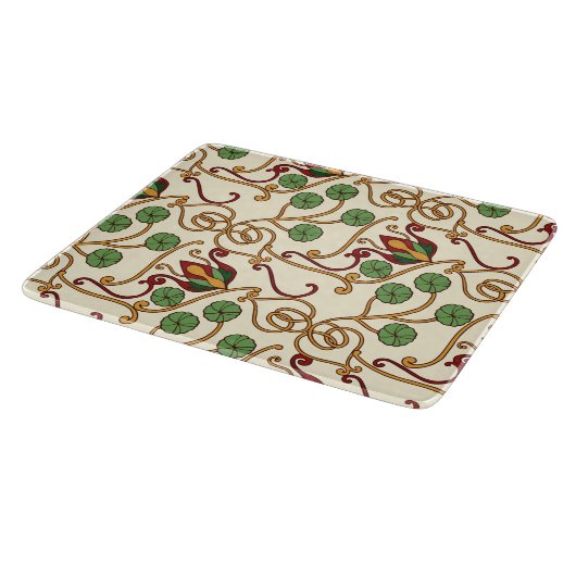 Art Nouveau-inspired floral design カッティングボード (角)