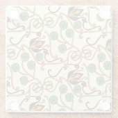 Art Nouveau-inspired floral design ガラスコースター (裏面)