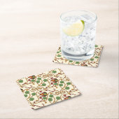 Art Nouveau-inspired floral design スクエアペーパーコースター (インサイチュ)