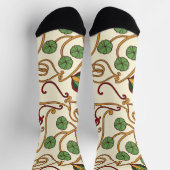 Art Nouveau-inspired floral design ソックス (上部)