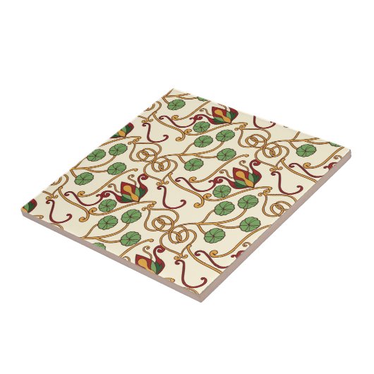 Art Nouveau-inspired floral design タイル (側面)