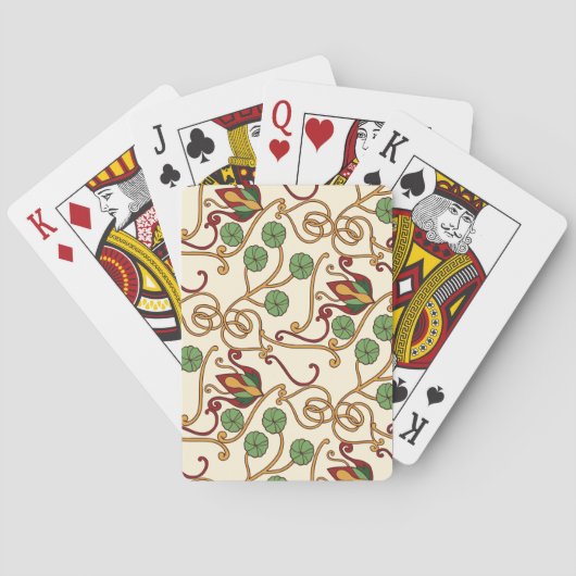 Art Nouveau-inspired floral design トランプ (裏面)