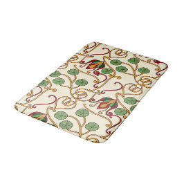 Art Nouveau-inspired floral design バスマット