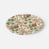 Art Nouveau-inspired floral design ペーパープレート (アングル)