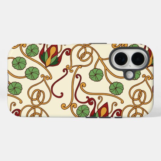 Art Nouveau-inspired floral design Case-Mate iPhoneケース (裏面 (横))