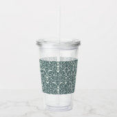 Art Nouveau Inspired Florals Clear Tumbler - Green アクリルタンブラー (右)