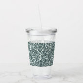 Art Nouveau Inspired Florals Clear Tumbler - Green アクリルタンブラー (左)