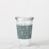 Art Nouveau Inspired Florals Clear Tumbler - Green アクリルタンブラー (裏面)