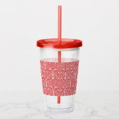 Art Nouveau Inspired Florals Clear Tumbler - Red アクリルタンブラー (右)