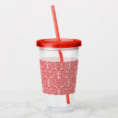 Art Nouveau Inspired Florals Clear Tumbler - Red アクリルタンブラー (左)