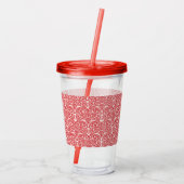 Art Nouveau Inspired Florals Clear Tumbler - Red アクリルタンブラー (裏面)