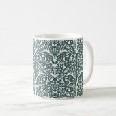 Art Nouveau Inspired Florals Mug - Green コーヒーマグカップ (正面右)
