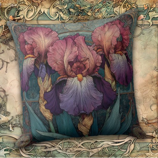 Art Nouveau Iris Enchantment クッション