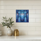 Art Nouveau Jellyfish Cosmic Ocean Pattern Purple  タイル