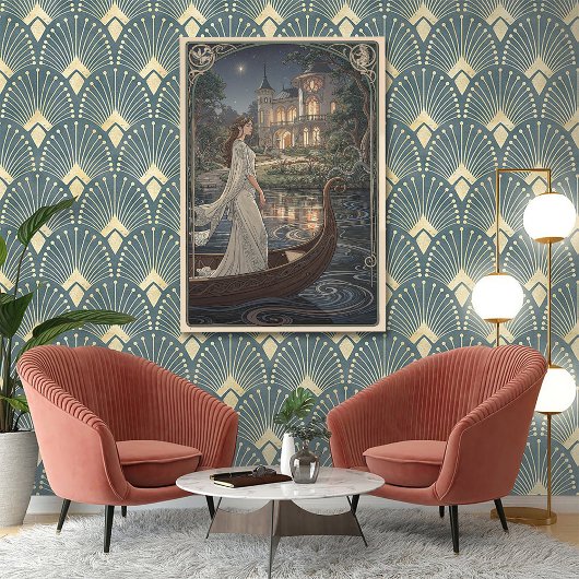 Art Nouveau Lady of the Lake ポスター