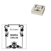 Art nouveau lily frame ex libris ラバースタンプ (押印)
