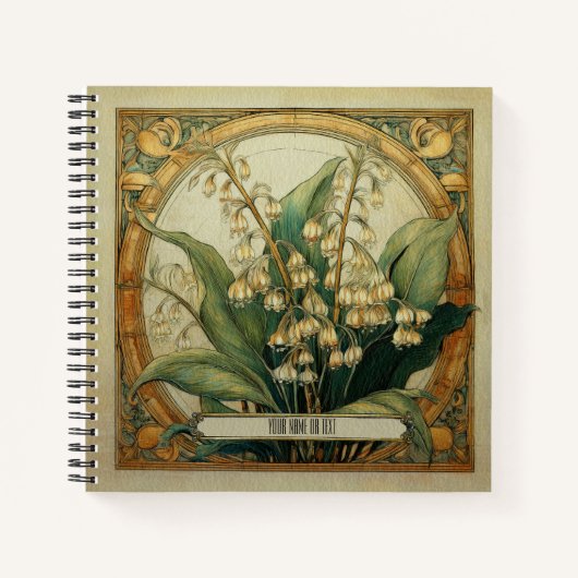 Art Nouveau Lily of the Valley ノートブック (正面)