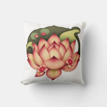 Art Nouveau Lotus with Water Lilies