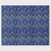 Art Nouveau Luxury Peacock Feather Pattern ラッピングペーパー (フラット)