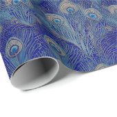 Art Nouveau Luxury Peacock Feather Pattern ラッピングペーパー (ロールコーナー)
