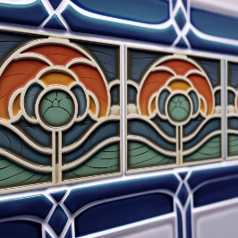Art Nouveau Mackintosh Rose Ceramic Tile タイル