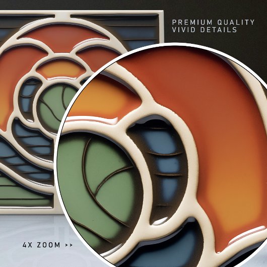 Art Nouveau Mackintosh Rose Ceramic Tile タイル