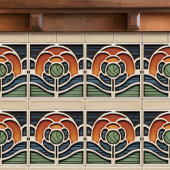 Art Nouveau Mackintosh Rose Ceramic Tile タイル