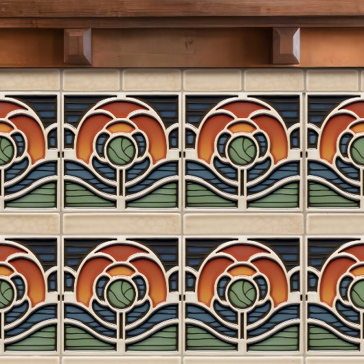 Art Nouveau Mackintosh Rose Ceramic Tile タイル