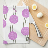 Art Nouveau Mackintosh Rose Stripes Pink キッチンタオル (四つ折り)