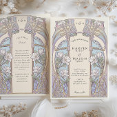 Art Nouveau Magnolia Floral Wedding and Details 招待状