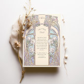 Art Nouveau Magnolia Floral Wedding and Details 招待状