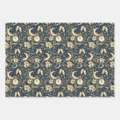 Art Nouveau Moonlit New Year Pattern ラッピングペーパーシート (正面)