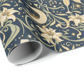 Art Nouveau Moonlit New Year Pattern ラッピングペーパー (ロールコーナー)