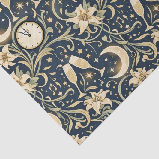 Art Nouveau Moonlit New Year Pattern 薄葉紙 (詳細)