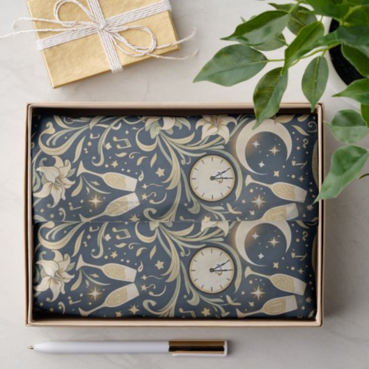 Art Nouveau Moonlit New Year Pattern 薄葉紙 (ギフト)