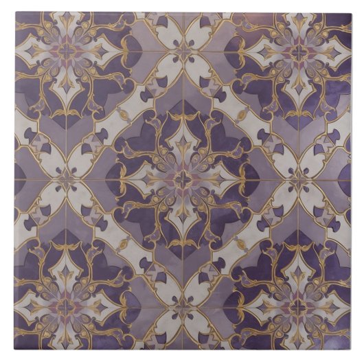 Art Nouveau Moroccan Pattern Ceramic Tile タイル (正面)