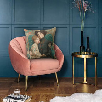 Art Nouveau Mother & Child クッション