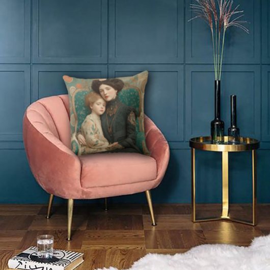 Art Nouveau Mother & Child クッション