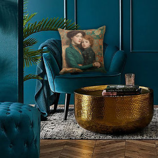 Art Nouveau Mother & Child クッション