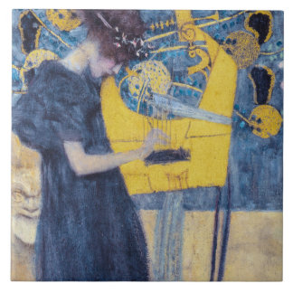 Art Nouveau "Music I" Painting by Gustav Klimt  タイル