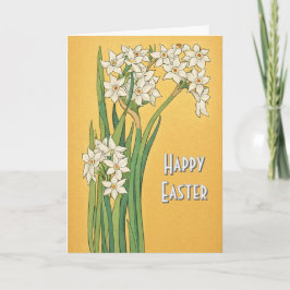 Art Nouveau Narcissus Flowers – Easter カード