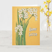 Art Nouveau Narcissus Flowers – Easter カード (黄色い花)