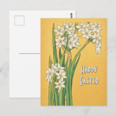 Art Nouveau Narcissus Flowers – Easter ポストカード (正面/裏面)