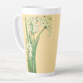 Art Nouveau Narcissus Flowers Latte Mug カフェラテマグ (左アングル)