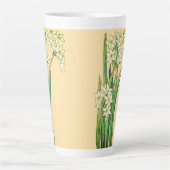 Art Nouveau Narcissus Flowers Latte Mug カフェラテマグ (正面)