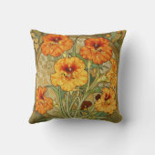 Art Nouveau Nasturtium Floral Pattern クッション (裏面)
