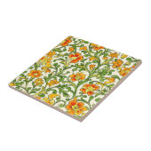  Art Nouveau orange and yellow floral pattern  タイル (側面)